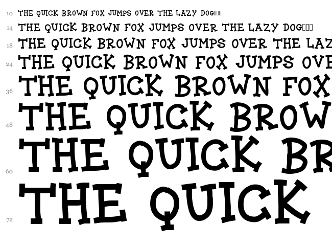 Block Cartoon font waterfall